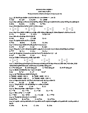 Đề trắc nghiệm kiểm tra cuối học kì I môn Toán lớp 5